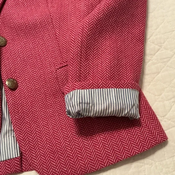J. Crew Pink Herringbone Wool-Blend Fully Lined Women’s Blazer Size 6 - Picture 7 of 14